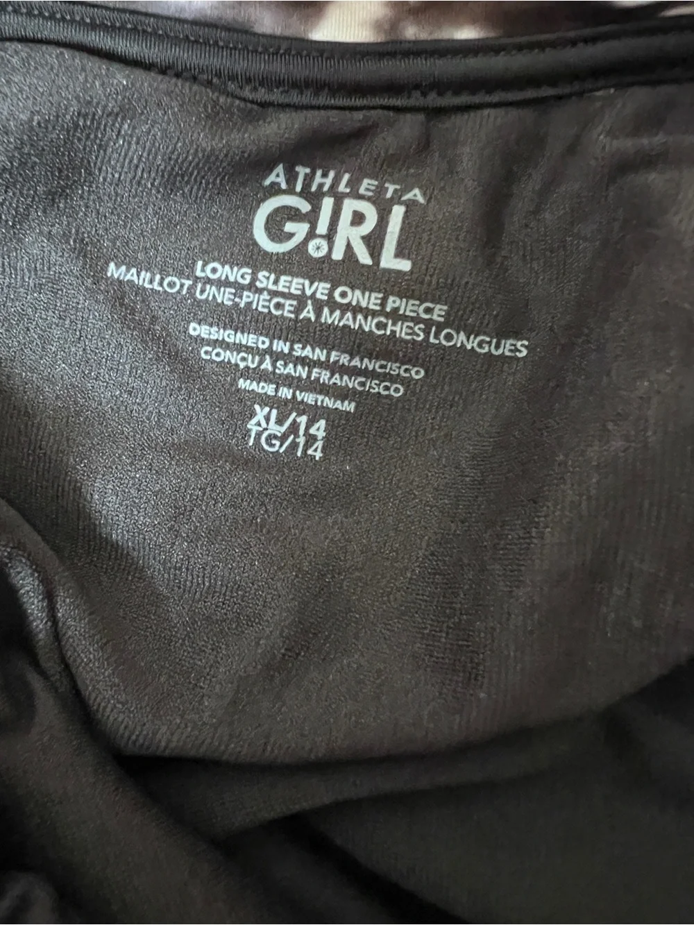 Athleta Girl Sz XL/14 Long Sleeve, One-Piece Rash Guard Maillot Swimsuit